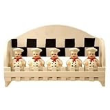 BISTRO FAT CHEF 3-D Wood Spice Rack & 5 Jars Set NEW