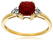 Hot Sale 10k Yellow Gold, January BirthStone, Garnet and Diamond Ring, Size 5