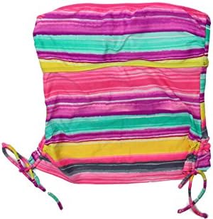 Arizona Women's Pastel Striped Tankini Swim Top Separate (Small, Pastel Multi)
