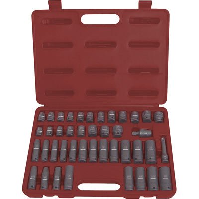 Northern Industrial Impact Sockets - 3/8In. Drive, 42-Pc. SAE & Metric Set