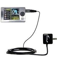 Gomadic Intelligent Compact AC Home Wall Charger for the RCA X3000 LYRA Media Player - High output power with a convenient, foldable plug design - Uses TipExchange Technology