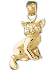 Dazzlers Solid 14k Gold Cat Charm Pendant Available in three colors from jewelsberry (weights: 1.7 grams only)