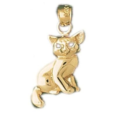 Cheap Girls Jewelry Dazzlers Solid 14k Gold Cat Charm Pendant Available in three colors from jewelsberry (weights: 1.7 grams only) For Sale
