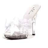 5 Inch Cute Sandals Slip On Shoes Womens Lace Upper Strap White