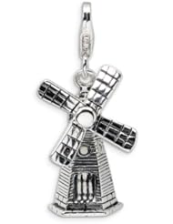 Amore LaVita (tm) Sterling Silver 3-D Enameled Windmill w/Lobster Clasp Charm (Moveable) for Charm Bracelet