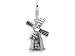 Amore LaVita(tm) Sterling Silver 3-D Enameled Windmill w/Lobster Clasp Charm (Moveable) for Charm Bracelet