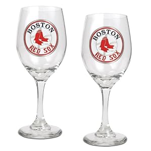 Boston Red Sox Logo Merchandise Red Sox Wine Glass Set