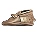 SAYOYO Baby Tassels Soft Sole Leather Infant Toddler Prewalker Shoes (6-12 Months, Gold)