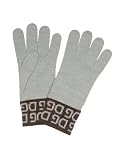 Dolce & Gabbana Light Blue & Brown Logoed Cuff Knit Gloves