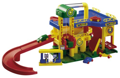 Childrens Toyshop  Toys : Toy Car Garage Nr. 1 incl. 5 cars by Wader Quality Toys Germany (Made in Europe - NOT Made in China)!