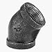 Anvil 8700126306, Malleable Iron Pipe Fitting, 45 Degree Elbow, 1-1/4