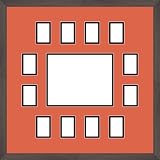 ArtToFrames Collage Frame Photo Mat, Double Mat with 12 - 2.5x3.5 and 1 - 10x8 Openings and Black Coffee with Gold Highlights frame.