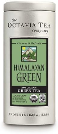 Octavia Tea Himalayan Green (Organic And Fair Trade) Loose Tea , 2.12-Ounce Tins (Pack of 2)