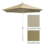 9' Push Button Tilt Patio Market Umbrella - Champagne: Champagne Linen