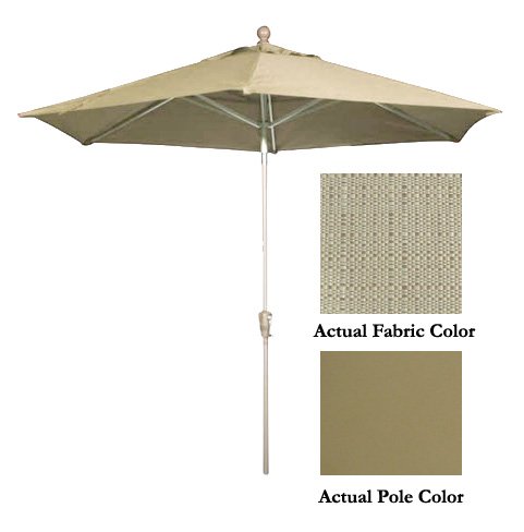 9' Push Button Tilt Patio Market Umbrella - Champagne: Champagne Linen