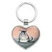 Cute Chinchilla Heart Love Metal Keychain Key Chain Ring