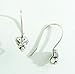2 pcs .925 Sterling Silver Heart Ear Wires French Hook Earwires / Dangle Earring Connector / Findings / Antique