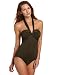 Seafolly Women's Goddess Maillot One Piece Swimsuit, Dark Khaki, 6
