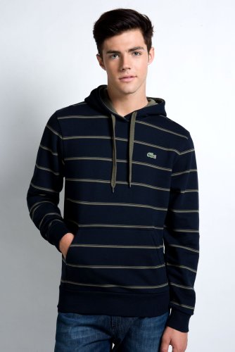 Red! Collection Pullover Striped Sweatshirt With Hood