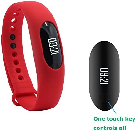 Fitness Tracker,VRunow No Bluetooth Easy Use Touch Screen Smart Bracelet Pedometer Sleep Monitor Distance Calories Calculator Steps Counter Sports Activity Bands Pedometers for Walking.(Red)