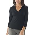 Merona® Womens Fit Solutions Gathered V-Neck Band Top - Ebony