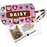 Paws on Hearts (Pink) Personalized Pet ID Tag
