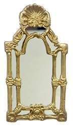 Dollhouse Miniature Elaborate Tall Gold Mirror