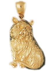 Dazzlers Solid 14k Gold Cat Charm Pendant Available in three colors from jewelsberry (weights: 5.6 grams only)