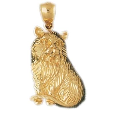 Cheap Girls Jewelry Dazzlers Solid 14k Gold Cat Charm Pendant Available in three colors from jewelsberry (weights: 5.6 grams only) For Sale