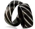 2 edle Titanringe in Schwarz/Silber, Verlobungsringe, Trauringe, Freundschaftsringe mit Gratis Gravur
