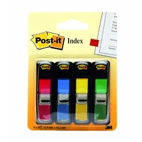 Post-it Small Flags in Dispensers, Four Colors, 35 per Color, 4 Dispensers per Pack (683-4 ): Office Products