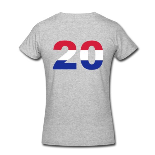 Spreadshirt Damen 20 Netherlands Flag – T-Shirt, grau meliert, S