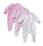 Newborn Girls' Gerber 3pk Pink Zip Front Sleep N' Play 0-3M
