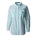 Columbia Women's Super Bahama Long Sleeve Shirt, Small, Ocean Water Seersucker
