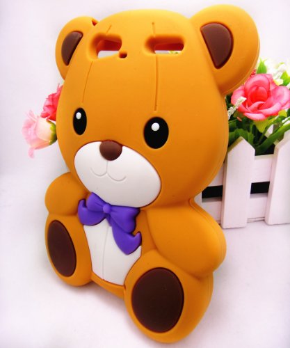 Cute 3D Teddy Bear Brown Case Cover For Motorola Samsung Galaxy LG Nokia iPhone iPod Touch Smart Mobile Phones (iPod Touch 5G 5 5th Gen)