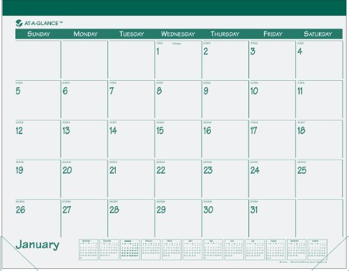 AT-A-GLANCE Recycled Fashion Desk Pad, 22 x 17 Inches, Green, 2011 (SK25-03)