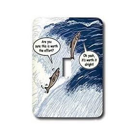 Rich Diesslins Funny General - Editorial Cartoons - Salmon Spawning Advice - Light Switch Covers - single toggle switch