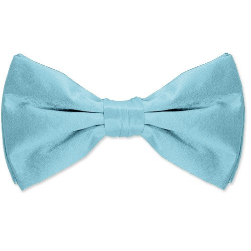 Click here to buy Aquamarine by Elite Solid blue silk pretied bowties.