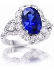 18K White Gold Sapphire and Diamond Ring -- LIFETIME WARRANTY