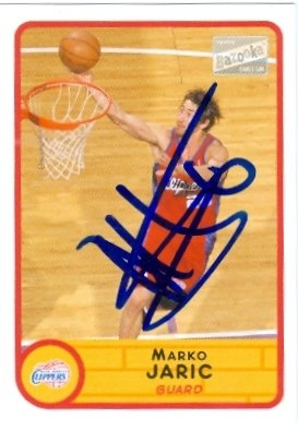 Marko Jaric Autographed/Hand Signed Basketball Card (Los Angeles Clippers) 2003 Topps Bazooka #105