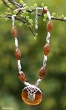 Agate necklace, 'Nazca Spider'