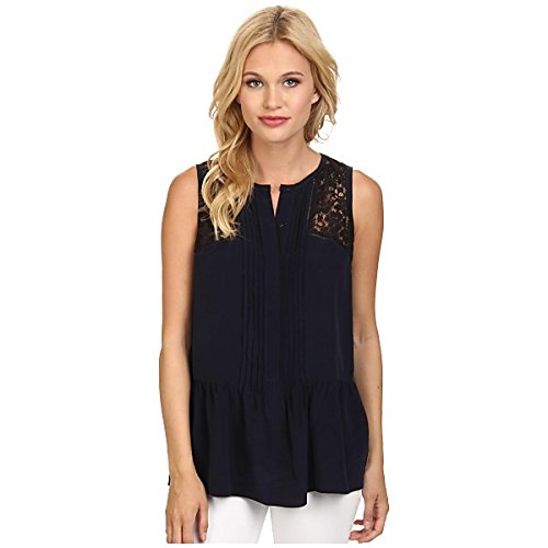 レベッカテイラー トップス シャツ Sleeveless Silk Lace Top Navy [並行輸入品]