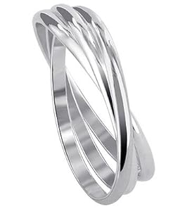 BDRS018-10 Sterling Silver Triple Band Thumbring Thumb Ring Size 10