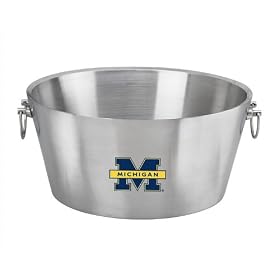 NCAA Michigan Wolverines Doublewall Insulated Stainless Steel Party Tub, 19-Inch