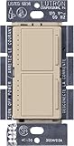 Lutron MA-L3L3-TP Maestro 300 Watt (top)/300 Watt (bottom) Single Pole Dual Dimmer, Taupe by Lutron 