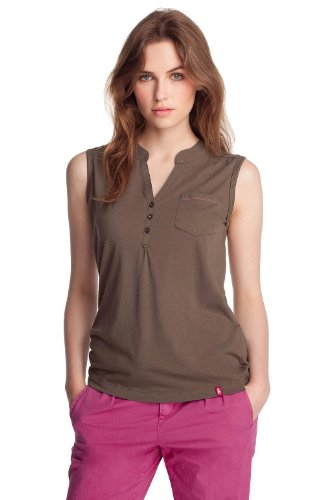 edc by ESPRIT Damen T-Shirt, 052CC1K042, Gr. 38 (M), Braun (bamboo 374) Preisvergleich
