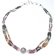 Silver Charm Necklace Amulet Onyx Jewelry 19 inches (gnklc234)