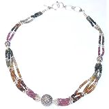 Silver Charm Necklace Amulet Onyx Jewelry 19 inches (gnklc234)