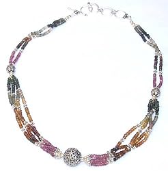 Silver Charm Necklace Amulet Onyx Jewelry 19 inches (gnklc234)