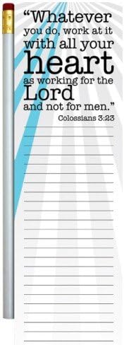 Wellspring Magnetic Refrigerator Note Pad with Pencil, Inspirations, "Whatever you do..." (Colossians 3:23)
